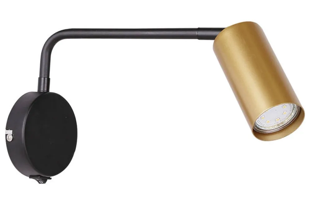 Oświetlenie Pokoju Dziecięcego|Oświetlenie Sypialni>Candellux Lighting Kinkiet czarno-złoty ruchomy włącznik 1xGU10 Tinia