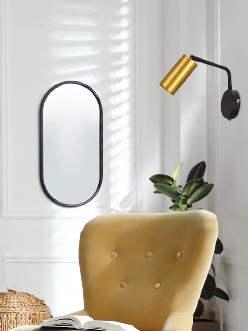 Oświetlenie Pokoju Dziecięcego|Oświetlenie Sypialni>Candellux Lighting Kinkiet czarno-złoty ruchomy włącznik 1xGU10 Tinia