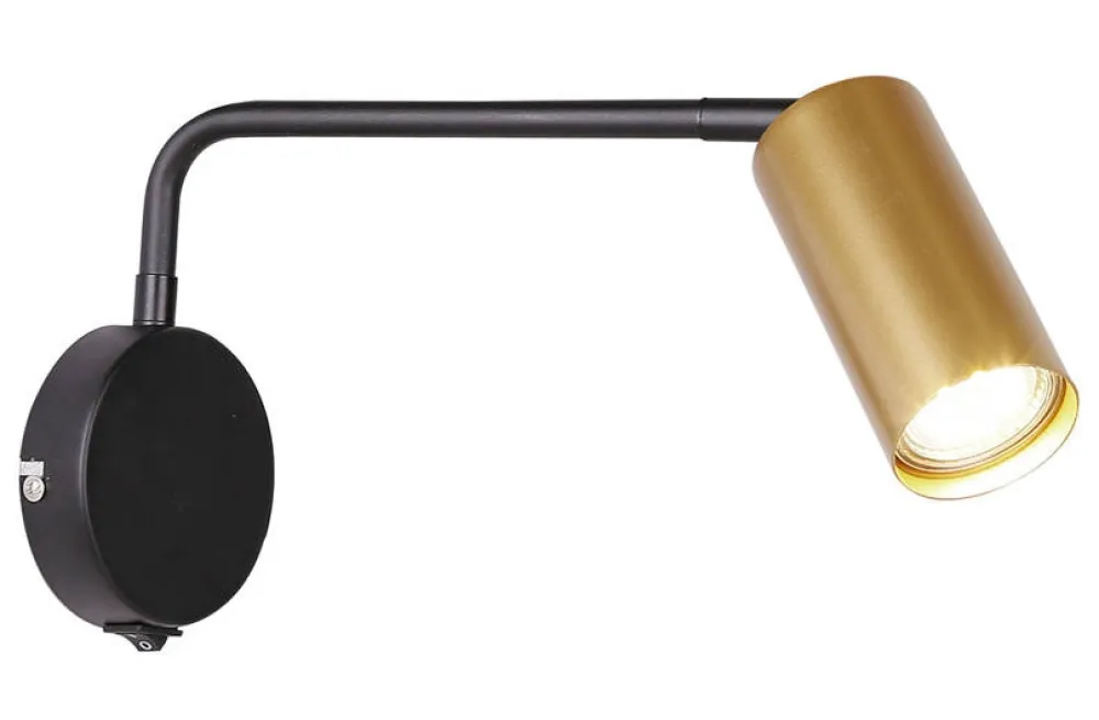 Oświetlenie Pokoju Dziecięcego|Oświetlenie Sypialni>Candellux Lighting Kinkiet czarno-złoty ruchomy włącznik 1xGU10 Tinia