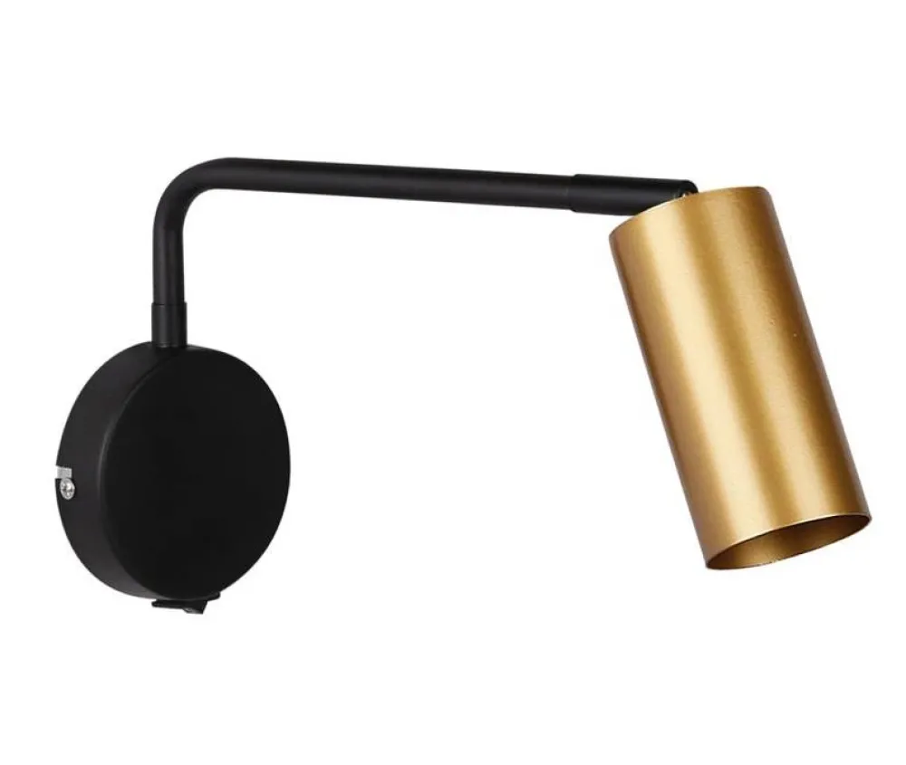 Oświetlenie Pokoju Dziecięcego|Oświetlenie Sypialni>Candellux Lighting Kinkiet czarno-złoty ruchomy włącznik 1xGU10 Tinia