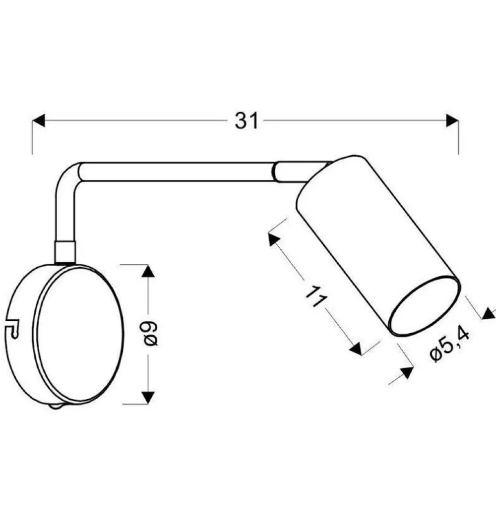 Oświetlenie Pokoju Dziecięcego|Oświetlenie Sypialni>Candellux Lighting Kinkiet czarno-złoty ruchomy włącznik 1xGU10 Tinia