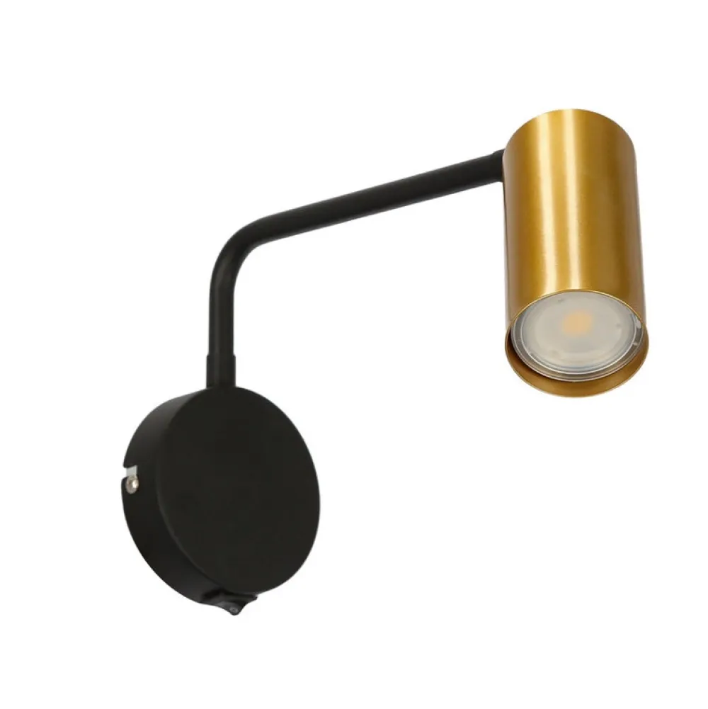 Oświetlenie Pokoju Dziecięcego|Oświetlenie Sypialni>Candellux Lighting Kinkiet czarno-złoty ruchomy włącznik 1xGU10 Tinia