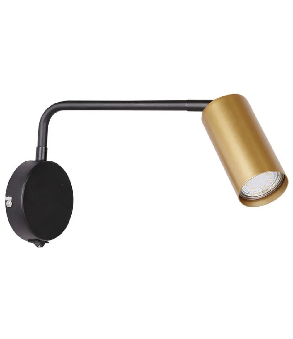 Oświetlenie Pokoju Dziecięcego|Oświetlenie Sypialni>Candellux Lighting Kinkiet czarno-złoty ruchomy włącznik 1xGU10 Tinia