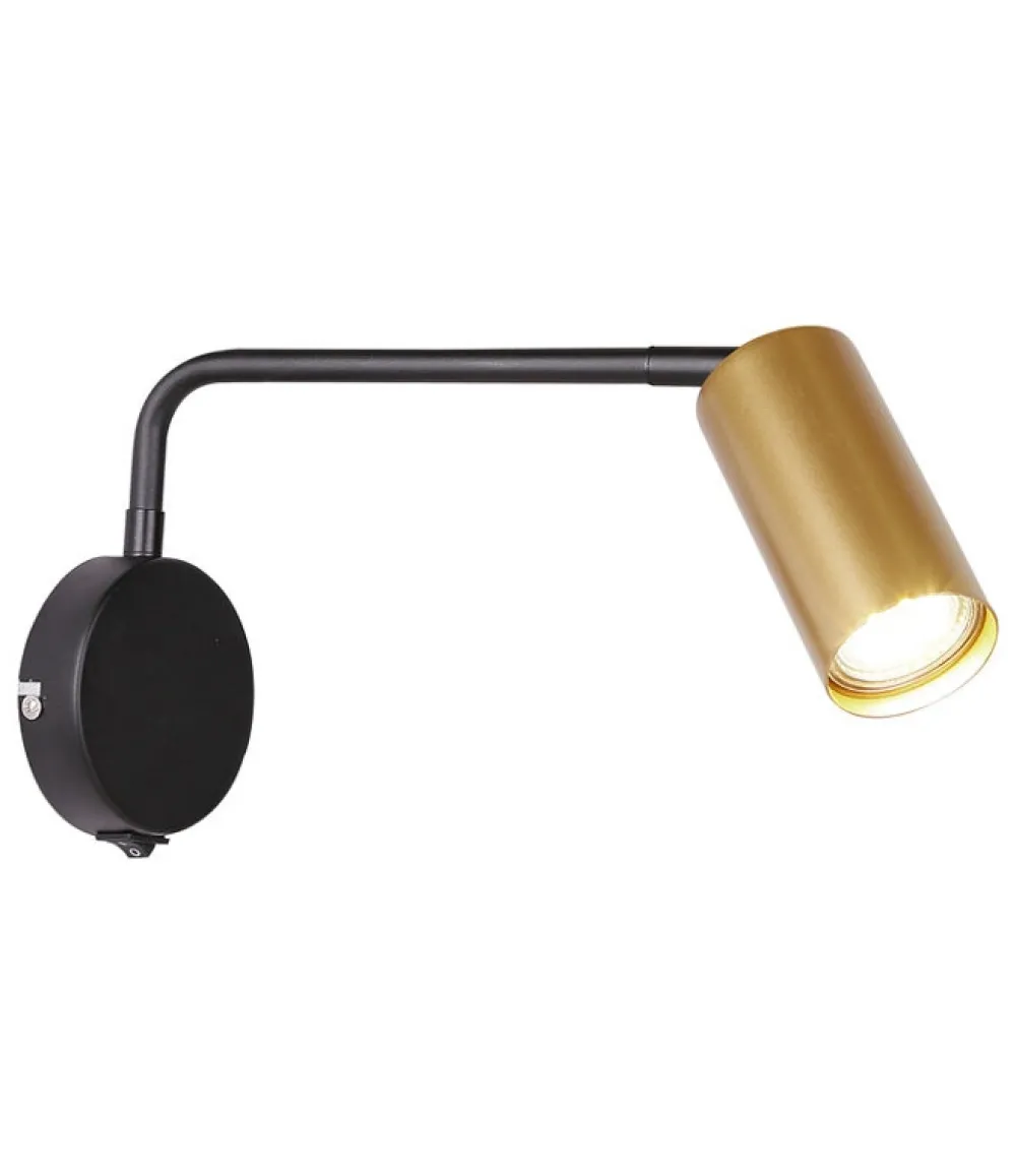 Oświetlenie Pokoju Dziecięcego|Oświetlenie Sypialni>Candellux Lighting Kinkiet czarno-złoty ruchomy włącznik 1xGU10 Tinia