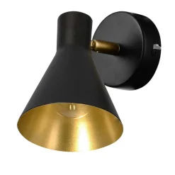 Oświetlenie Pokoju Dziecięcego|Oświetlenie Sypialni>Candellux Lighting Kinkiet czarno-złoty 1xE14 regulowany ścienny Less