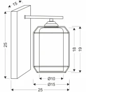 Oświetlenie Jadalni|Oświetlenie Sypialni></noscript>Candellux Lighting Kinkiet czarny Jonera 1x40W E27 klosz dymiony