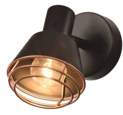 Oświetlenie Jadalni|Oświetlenie Sypialni>Candellux Lighting Kinkiet czarny klosz miedziany lampa E14 40W Neria