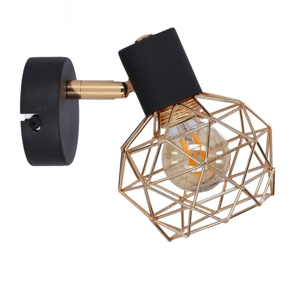 Oświetlenie Przedpokoju|Oświetlenie Jadalni>Candellux Lighting Kinkiet czarny pojedynczy klosz miedziany Acrobat