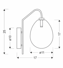 Oświetlenie Przedpokoju|Oświetlenie Jadalni></noscript>Ledea Kinkiet metalizowany szklany balon Lukka