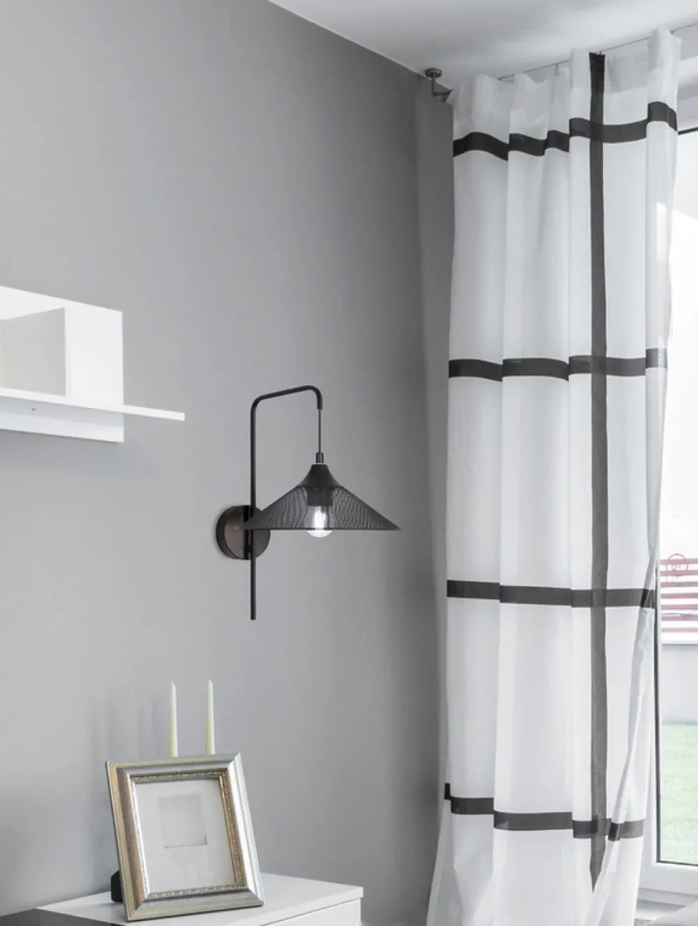 Oświetlenie Sypialni|Oświetlenie Salonu>Ledea Kinkiet metalowy czarny E27 Kiruna