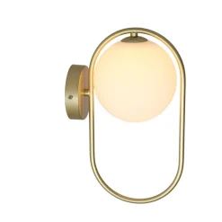 Oświetlenie Jadalni|Oświetlenie Sypialni></noscript>Candellux Lighting Kinkiet mosiądz szklana kula ring G9 Cordel