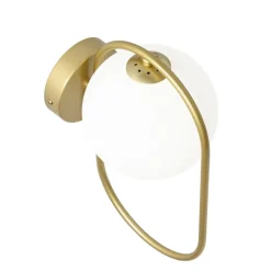 Oświetlenie Jadalni|Oświetlenie Sypialni></noscript>Candellux Lighting Kinkiet mosiądz szklana kula ring G9 Cordel