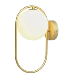 Oświetlenie Jadalni|Oświetlenie Sypialni></noscript>Candellux Lighting Kinkiet mosiądz szklana kula ring G9 Cordel