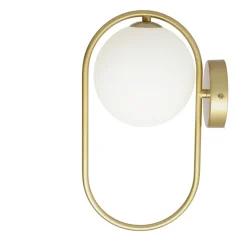 Oświetlenie Jadalni|Oświetlenie Sypialni></noscript>Candellux Lighting Kinkiet mosiądz szklana kula ring G9 Cordel