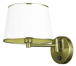 Oświetlenie Przedpokoju|Oświetlenie Sypialni>Candellux Lighting Kinkiet patynowy regulowany z włącznikiem Ibis