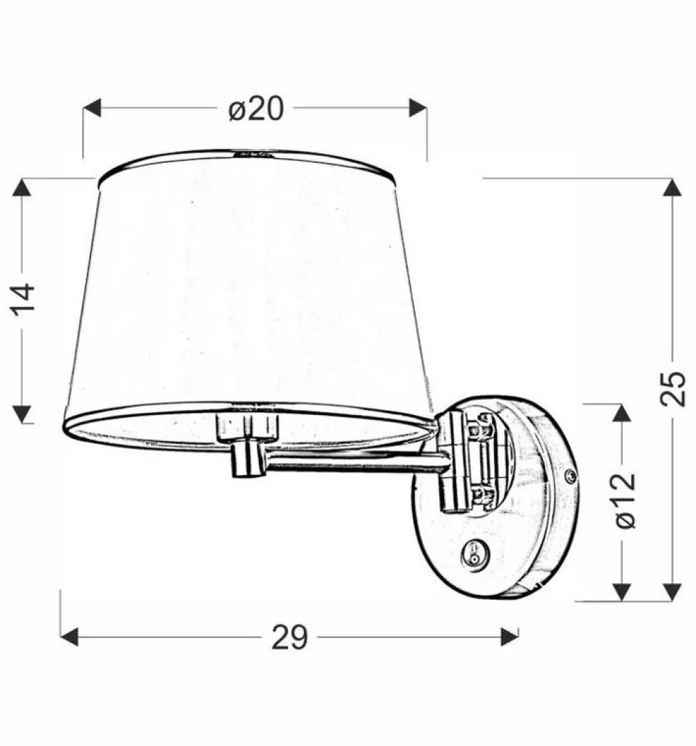 Oświetlenie Przedpokoju|Oświetlenie Sypialni>Candellux Lighting Kinkiet patynowy regulowany z włącznikiem Ibis