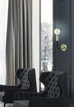 Oświetlenie Przedpokoju|Oświetlenie Jadalni>Candellux Lighting Kinkiet patynowy/czarny matowy bez klosza Sagam