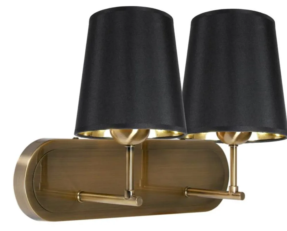 Oświetlenie Przedpokoju|Oświetlenie Sypialni>Candellux Lighting Kinkiet podwójny czarny patynowy Milonga