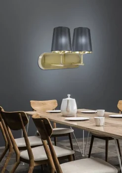 Oświetlenie Przedpokoju|Oświetlenie Sypialni>Candellux Lighting Kinkiet podwójny czarny patynowy Milonga