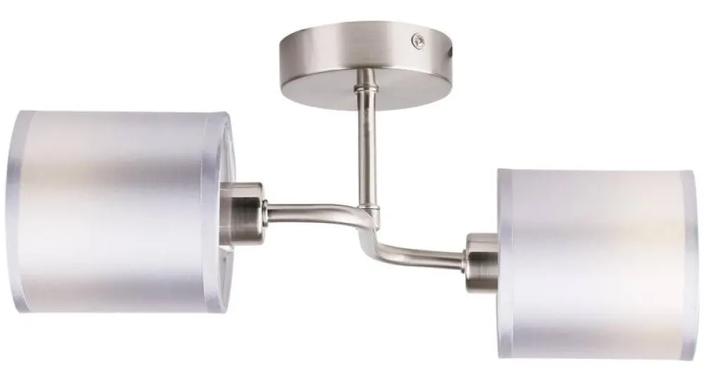Oświetlenie Przedpokoju|Oświetlenie Jadalni>Candellux Lighting Kinkiet podwójny satyna nikiel tkany abażur 2x40W Sax