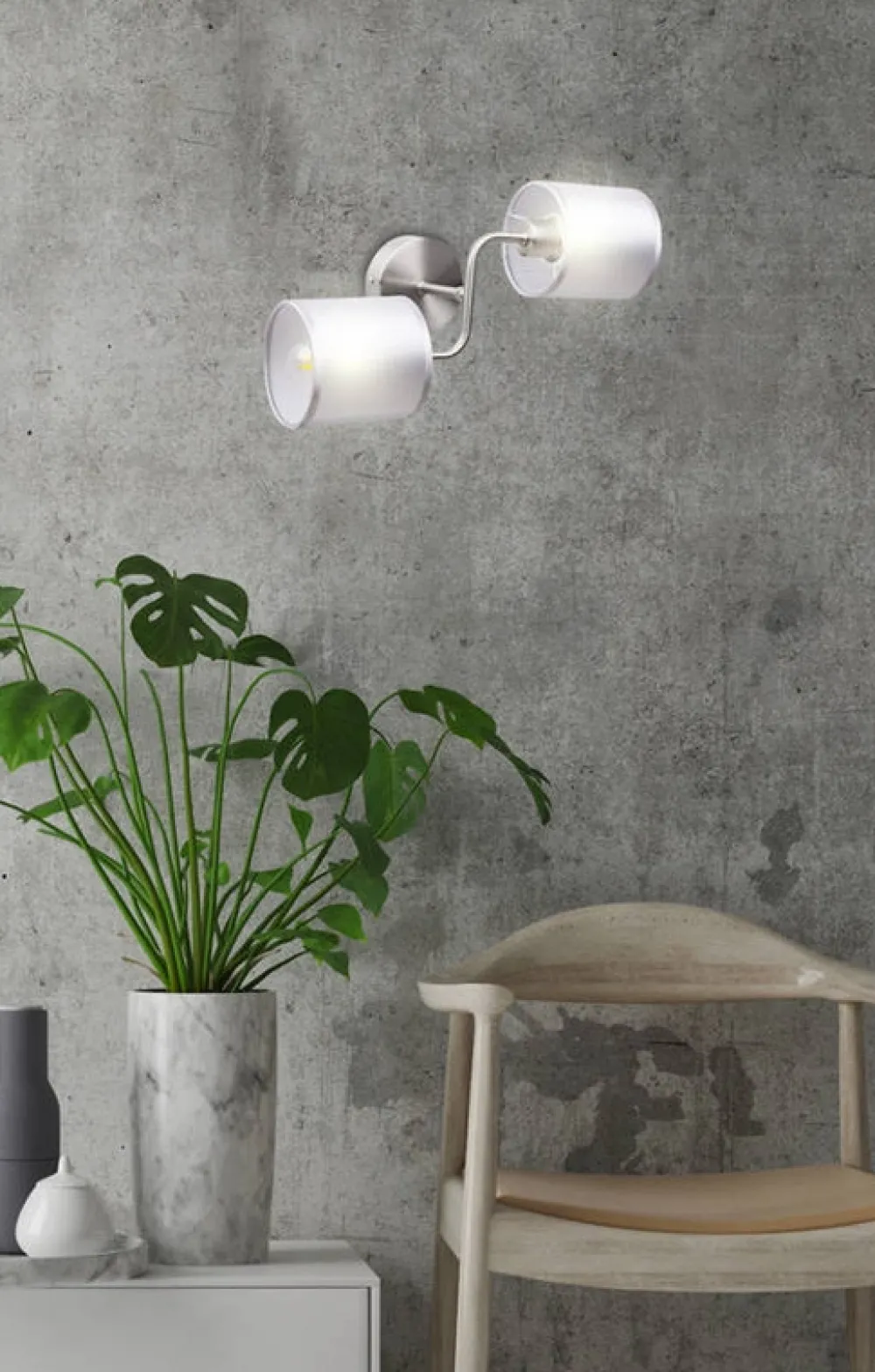 Oświetlenie Przedpokoju|Oświetlenie Jadalni>Candellux Lighting Kinkiet podwójny satyna nikiel tkany abażur 2x40W Sax