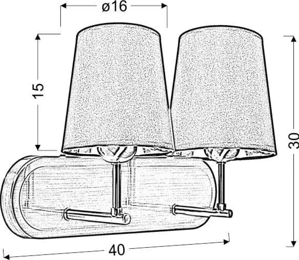 Oświetlenie Przedpokoju|Oświetlenie Sypialni>Candellux Lighting Kinkiet podwójny satynowy czarny abażur 2x60W Milonga
