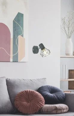 Oświetlenie Pokoju Dziecięcego|Oświetlenie Sypialni>Candellux Lighting Kinkiet szary druciany pojedynczy 1X40W E14 Verve