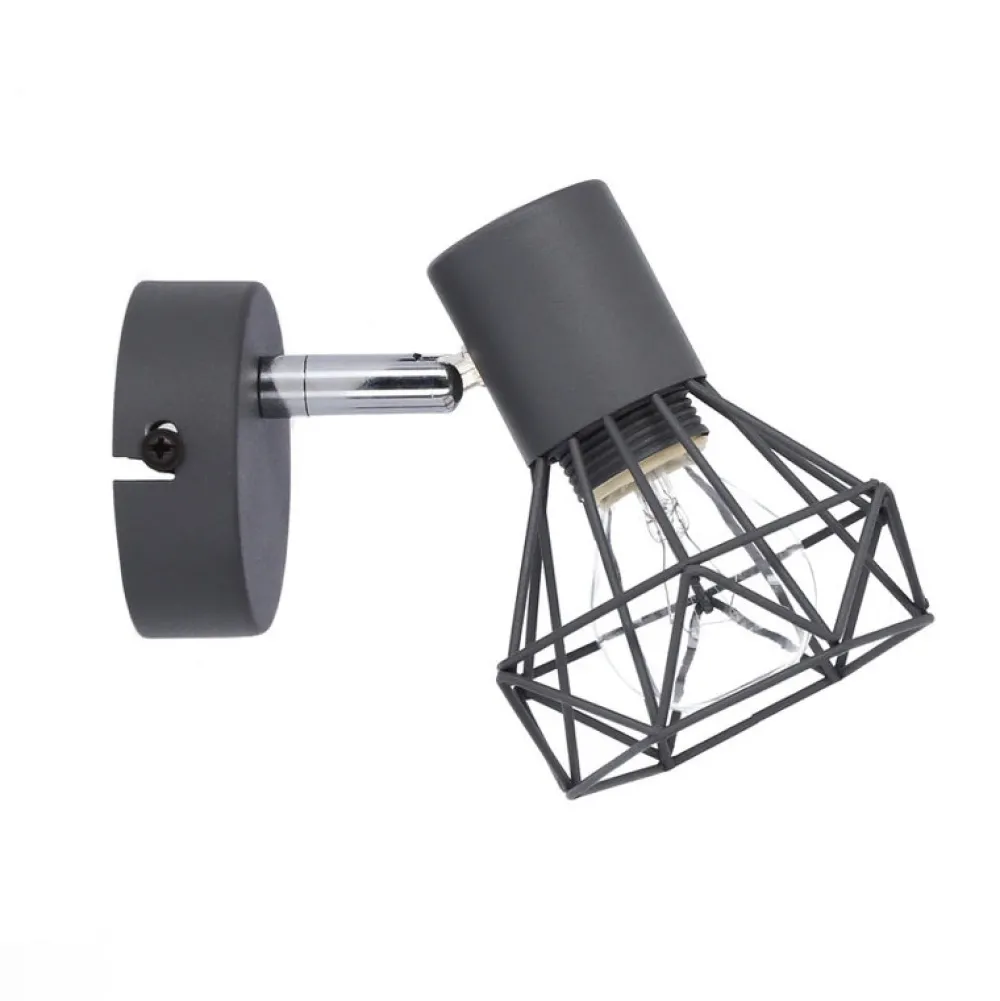 Oświetlenie Pokoju Dziecięcego|Oświetlenie Sypialni>Candellux Lighting Kinkiet szary druciany pojedynczy 1X40W E14 Verve