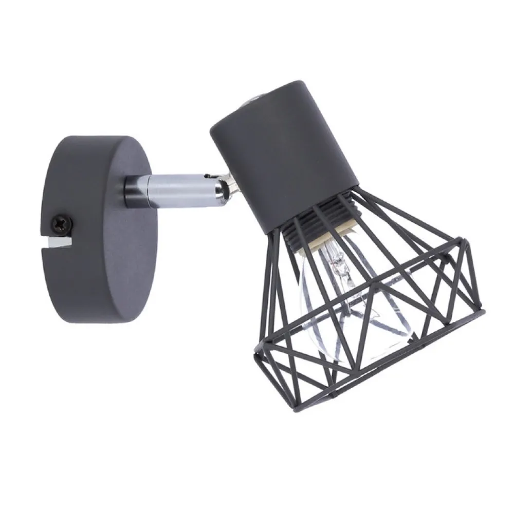 Oświetlenie Pokoju Dziecięcego|Oświetlenie Sypialni>Candellux Lighting Kinkiet szary druciany pojedynczy 1X40W E14 Verve