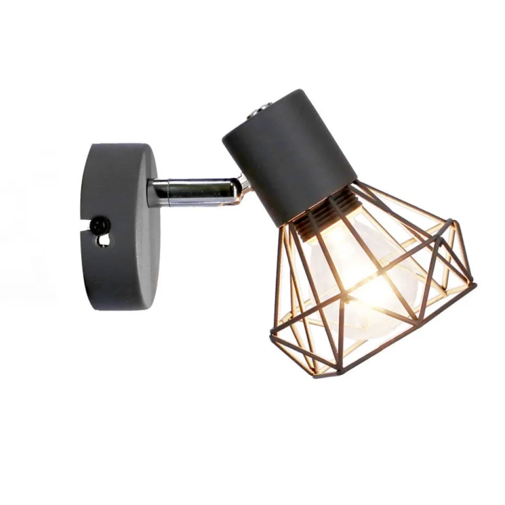 Oświetlenie Pokoju Dziecięcego|Oświetlenie Sypialni>Candellux Lighting Kinkiet szary druciany pojedynczy 1X40W E14 Verve