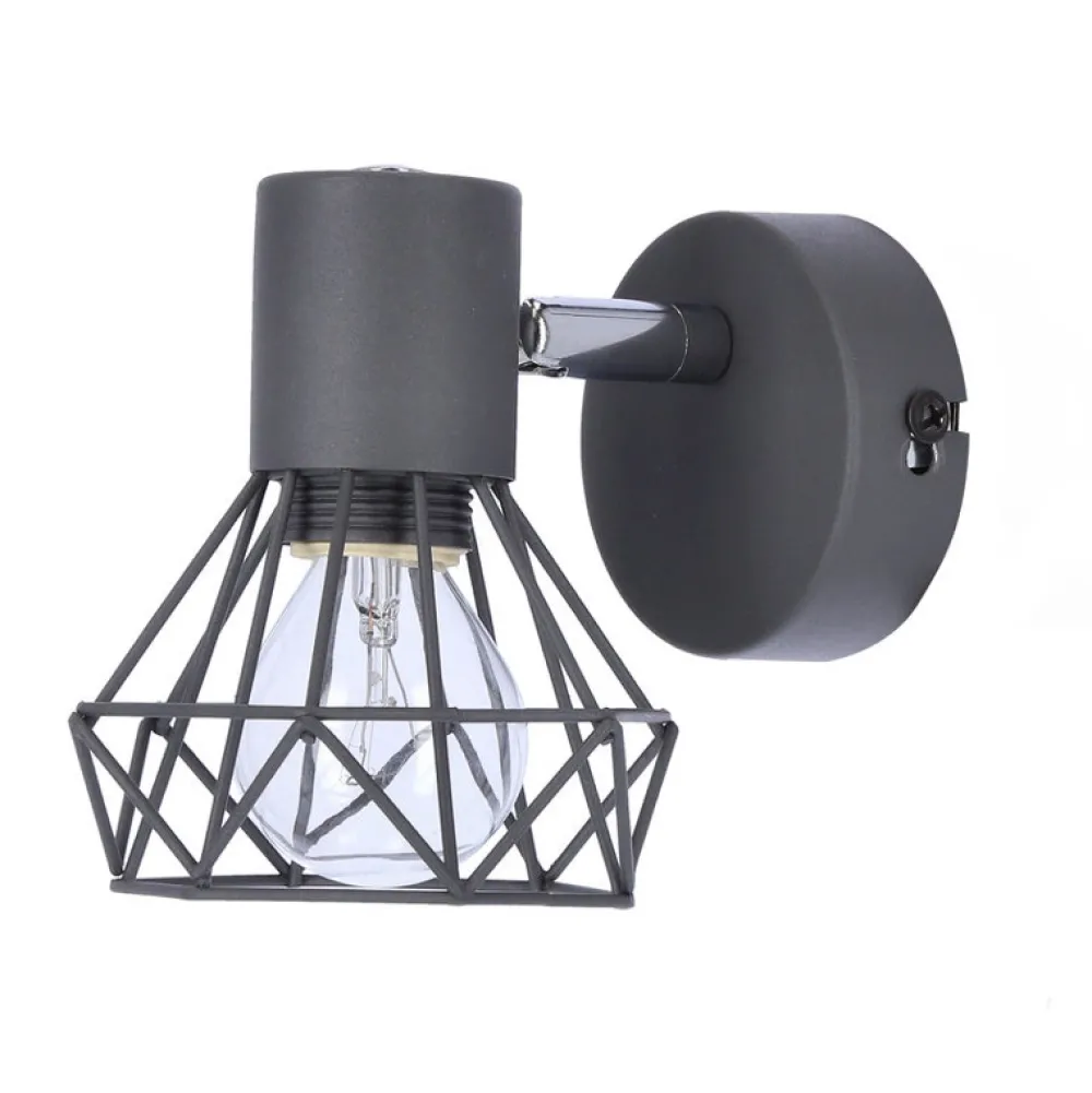 Oświetlenie Pokoju Dziecięcego|Oświetlenie Sypialni>Candellux Lighting Kinkiet szary druciany pojedynczy 1X40W E14 Verve