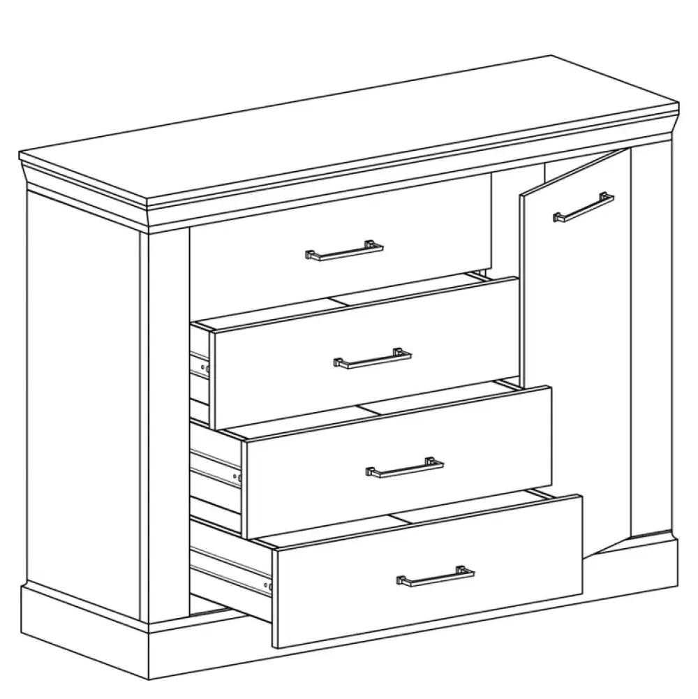 Zestawy Mebli Do Sypialni|Komody>JARSTOL Klasyczna komoda z szufladami ADRE