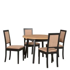 Stoły Z Krzesłami>DREWMIX Klasyczny okrągły stół z drewnianymi krzesłami OMIENSS