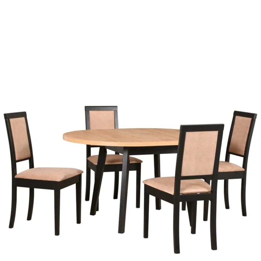 Stoły Z Krzesłami>DREWMIX Klasyczny okrągły stół z drewnianymi krzesłami OMIENSS