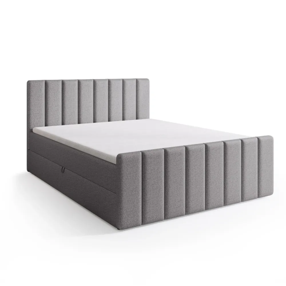 Łóżka Szare|Łóżka Nowoczesne>BROMARKT Łóżko 180 x 200 cm do sypialni kontynentalne z pojemnikiem DENVER DUO szare
