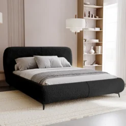 Łóżka Ze Stelażem|Łóżka Na Nóżkach>UNISTYL MEBLE Łóżko do nowoczesnej sypialni 200x200 MALI czarne z pojemnikiem