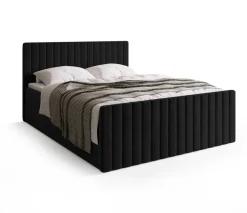 Meble Młodzieżowe|Łóżka Młodzieżowe></noscript>BROMARKT Łóżko do sypialni kontynentalne 140x200 cm z pojemnikiem DREAM DUO czarne