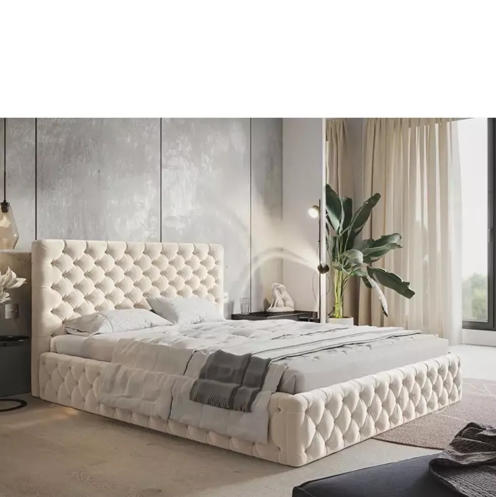 Łóżka Młodzieżowe|Łóżka Z Zagłówkiem>Riban Łóżko do sypialni 140x200 cm INTON glamour