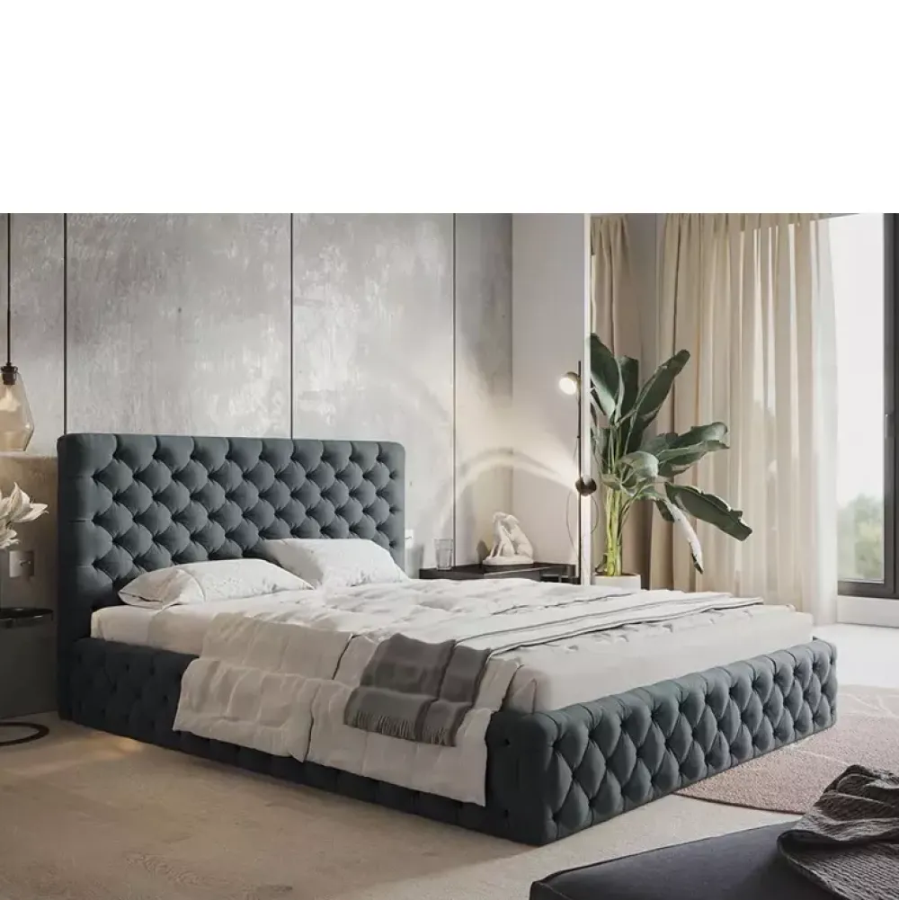 Łóżka Młodzieżowe|Łóżka Z Zagłówkiem>Riban Łóżko do sypialni 140x200 cm INTON glamour