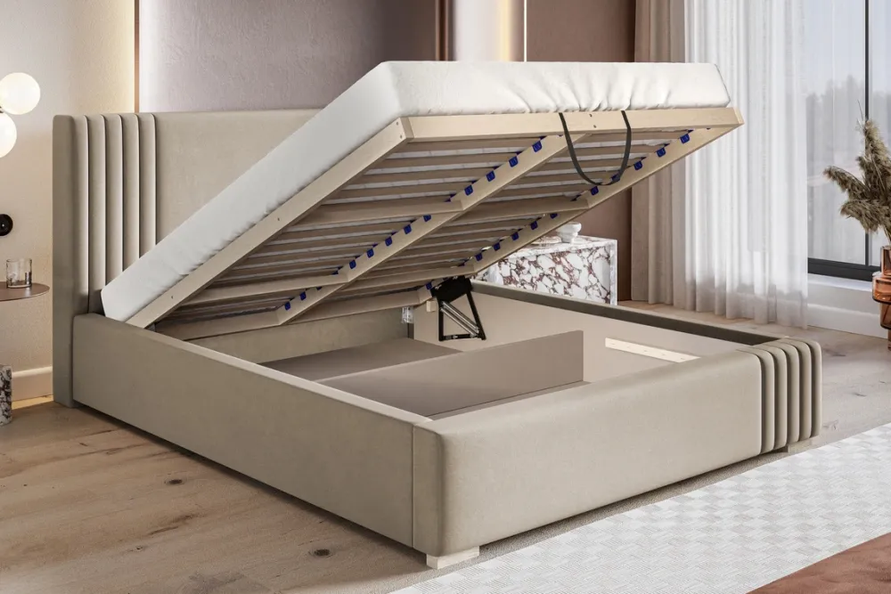Łóżka Młodzieżowe|Łóżka Z Zagłówkiem>Riban Łóżko do sypialni 140x200 cm z pojemnikiem SENSO