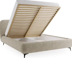 Łóżka Ze Stelażem|Łóżka Na Nóżkach>UNISTYL MEBLE Łóżko do sypialni 200x200 jasnoszare MALI z pojemnikiem