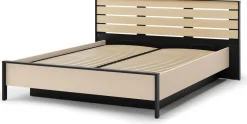Łóżka Młodzieżowe|Łóżka Małżeńskie></noscript>lenart. Łóżko do sypialni 160x200 z pojemnikiem beżowe z oświetleniem ENNA