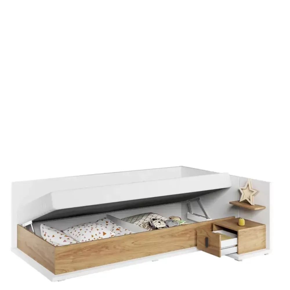 Meble Dla Dzieci|Meble Młodzieżowe>lenart. Łóżko dziecięce z materacem i pojemnikiem 90x200 cm SIMI