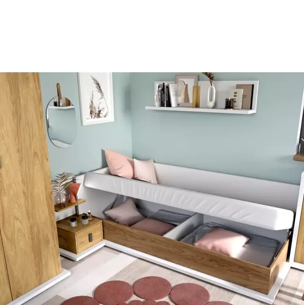 Meble Dla Dzieci|Meble Młodzieżowe>lenart. Łóżko dziecięce z materacem i pojemnikiem 90x200 cm SIMI