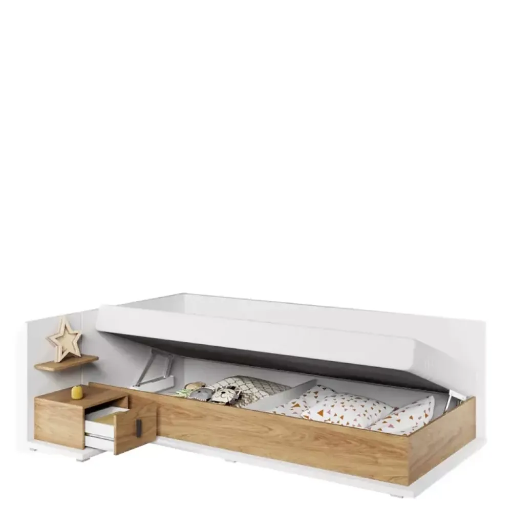 Meble Dla Dzieci|Łóżka Młodzieżowe>lenart. Łóżko dziecięce z materacem i pojemnikiem 90x200 cm SIMI