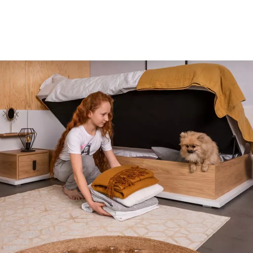 Meble Dla Dzieci|Łóżka Młodzieżowe>lenart. Łóżko dziecięce z materacem i pojemnikiem 90x200 cm SIMI