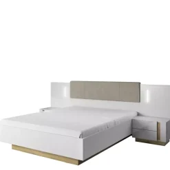 Zestawy Mebli Do Sypialni|Łóżka Z Zagłówkiem>LASKI Łóżko i stoliki nocne do sypialni LINDA