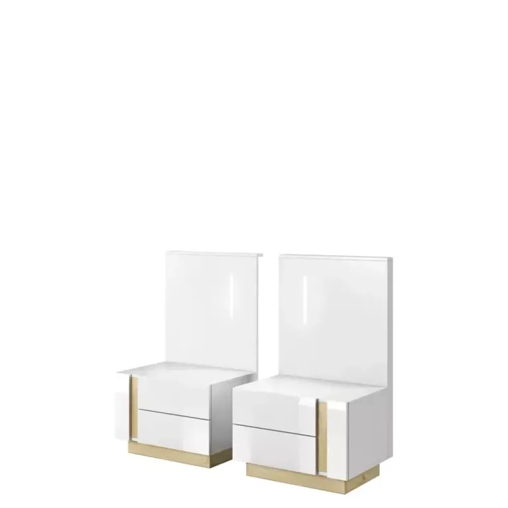 Zestawy Mebli Do Sypialni|Łóżka Z Zagłówkiem>LASKI Łóżko i stoliki nocne do sypialni LINDA