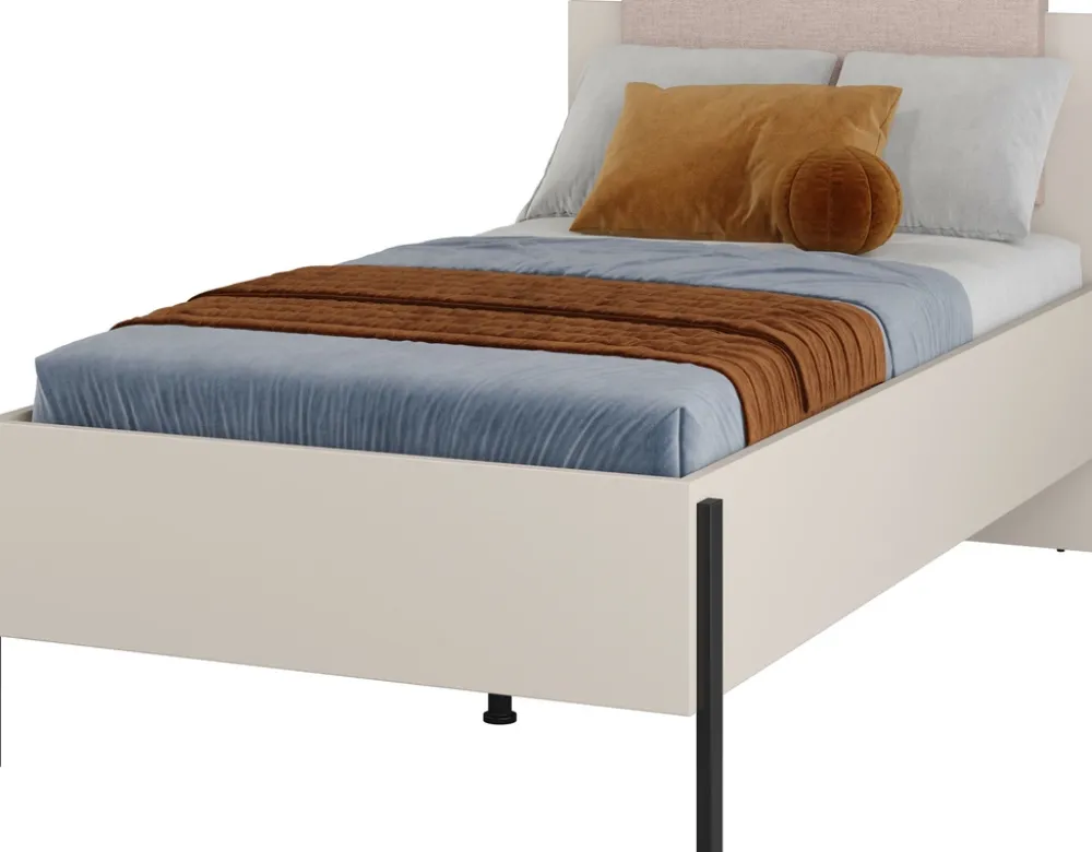 Łóżka Dziecięce|Łóżka Na Nóżkach>Helvetia Łóżko jednoosobowe skrzyniowe 100x200 cm do sypialni kaszmir JUKON