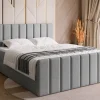 Łóżka Małżeńskie|Łóżka Ze Stelażem>BROMARKT Łóżko kontynentalne 160 x 200 cm do sypialni z pojemnikiem DENVER DUO szare